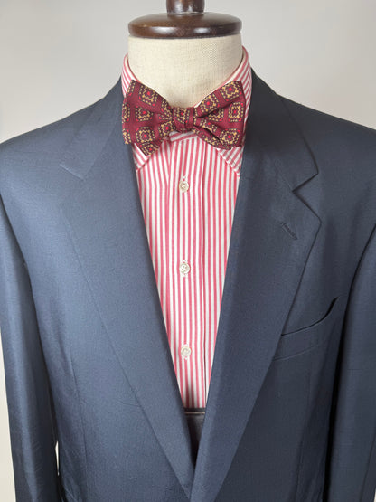 Giacca anni '80 seta shantung blu petrolio - tg. 52/54