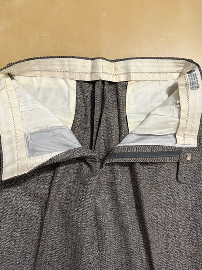 Pantalone anni ‘80 in tweed herringbone (NOS) - tg. 48