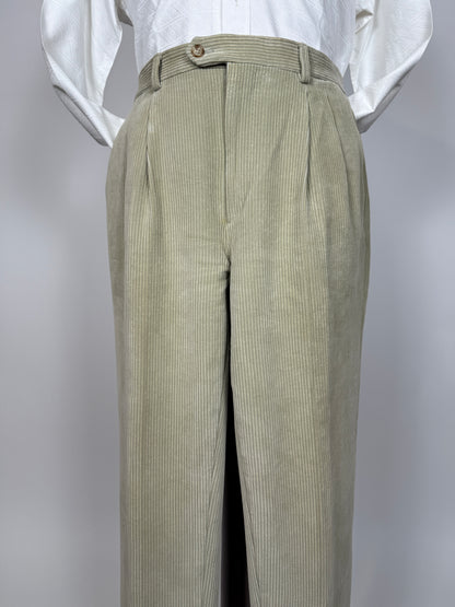 Pantaloni in velluto a coste panna/avorio - tg. 52