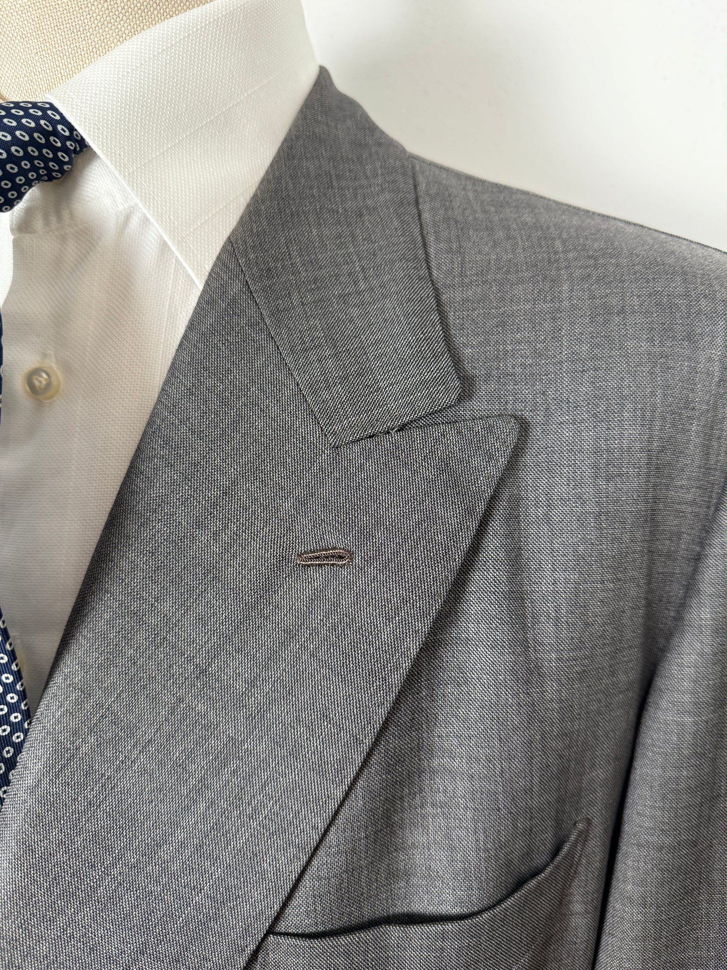 Giacca doppiopetto sartoriale anni '90 in grisaglia - tg. 56