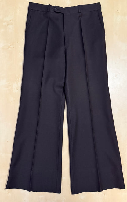 Completo 3 pezzi anni ‘70 a zampa in flanella marrone - tg. 44/46