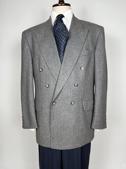 Giacca doppiopetto anni ‘80 flanella grigio medio - tg. 54/56