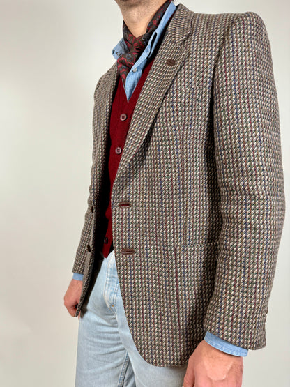 Giacca anni ‘70 in tweed multicolore - tg. 48/50