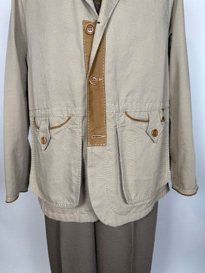 Giacca da caccia sahariana Beretta con inserti in pelle - tg. 50