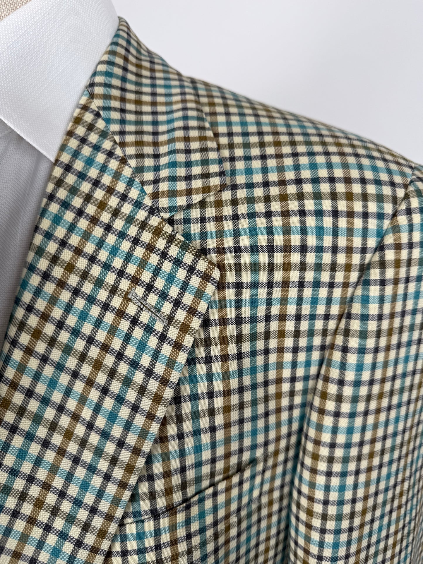 Giacca Ermenegildo Zegna quadretti fresco lana mezza fodera - tg. 52