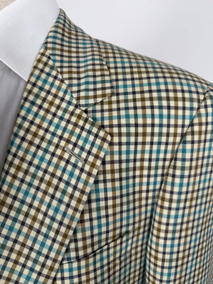 Giacca Ermenegildo Zegna quadretti fresco lana mezza fodera - tg. 52