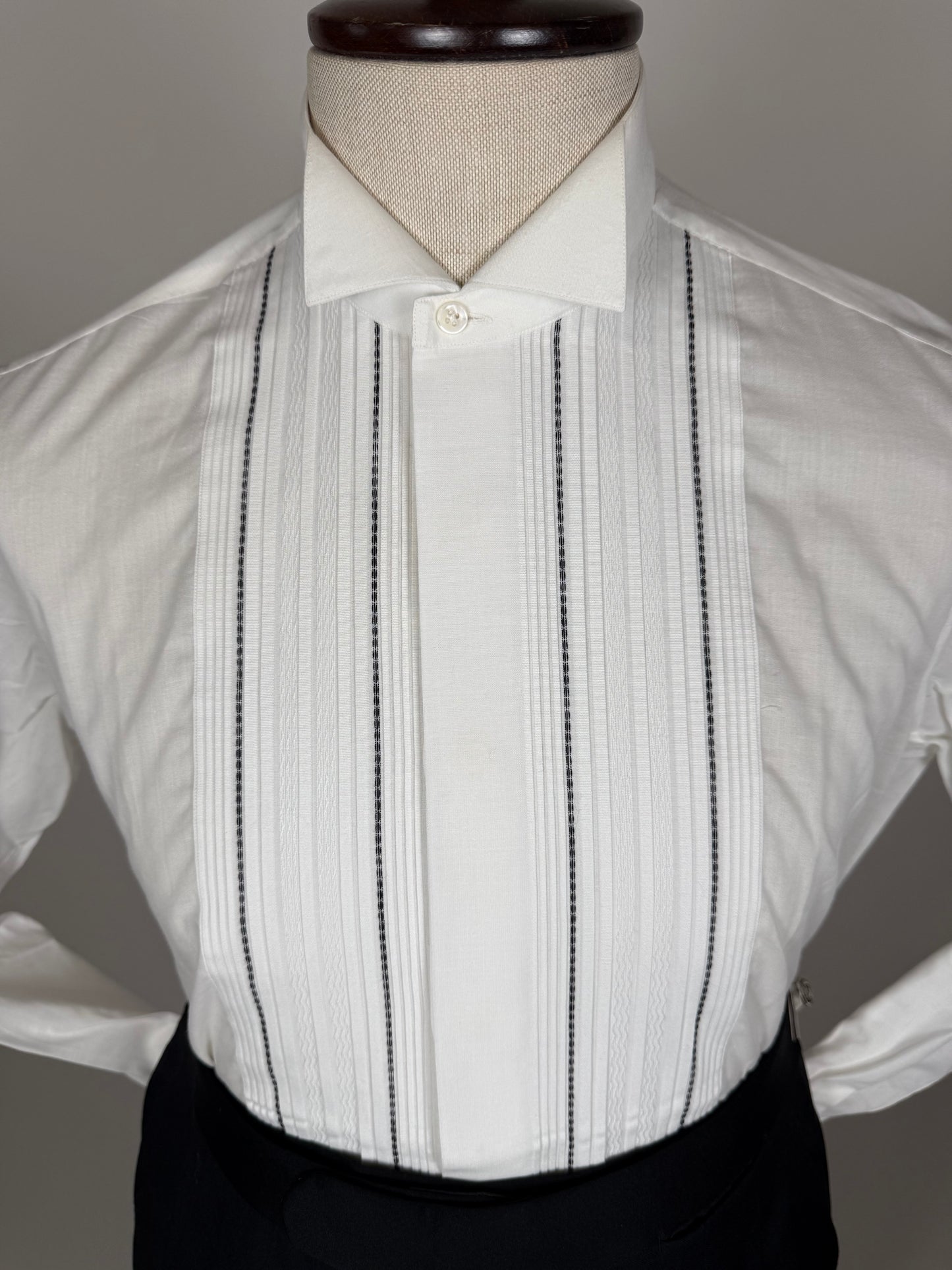 Camicia da sera collo diplomatico sparato plissettato - M collo 41