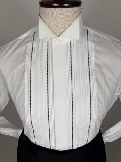 Camicia da sera collo diplomatico sparato plissettato - M collo 41