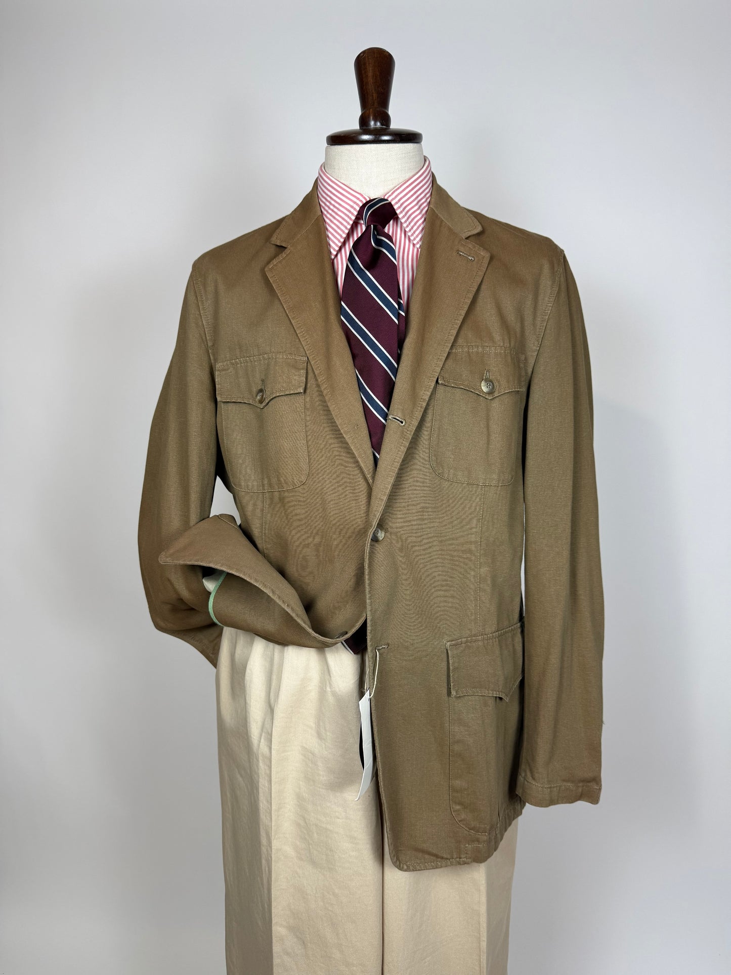 Giacca stile militare/sahariana in tela di cotone (nuova) - tg. 54