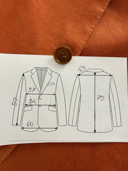 Giacca sartoriale D. Caraceni-Campagna lino irlandese arancio - tg. 50/52