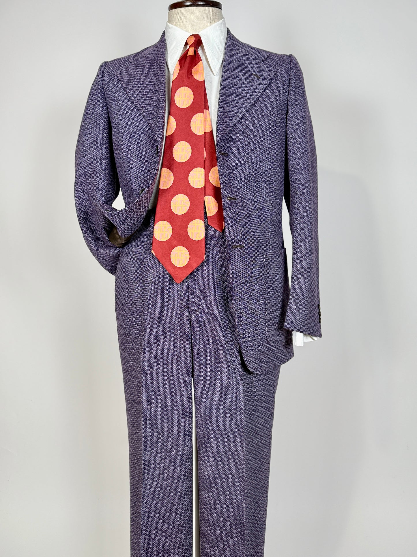 Completo anni ‘70 viola optical - tg. 44