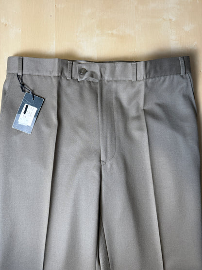 Pantaloni anni ‘70 lana pettinata cachi (NOS) - tg. 50/52