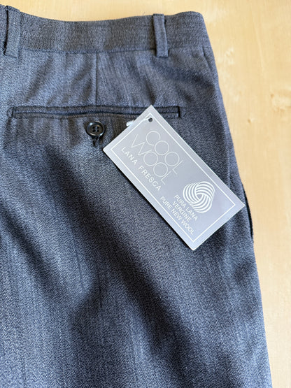 Pantaloni anni ‘80 in fresco lana grigio mélange (NOS) - tg. 46