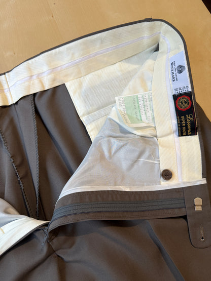Pantalone in fresco lana anni ‘90 grigio-cachi (NOS) - tg. 58
