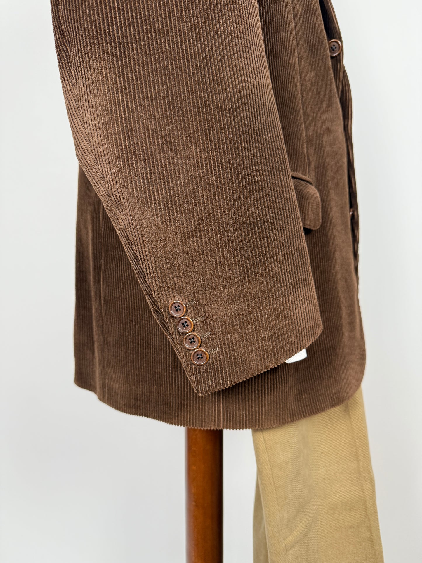 Giacca + panciotto anni '90 in velluto a coste marrone - tg. 56