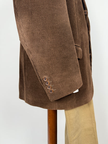 Giacca + panciotto anni '90 in velluto a coste marrone - tg. 56