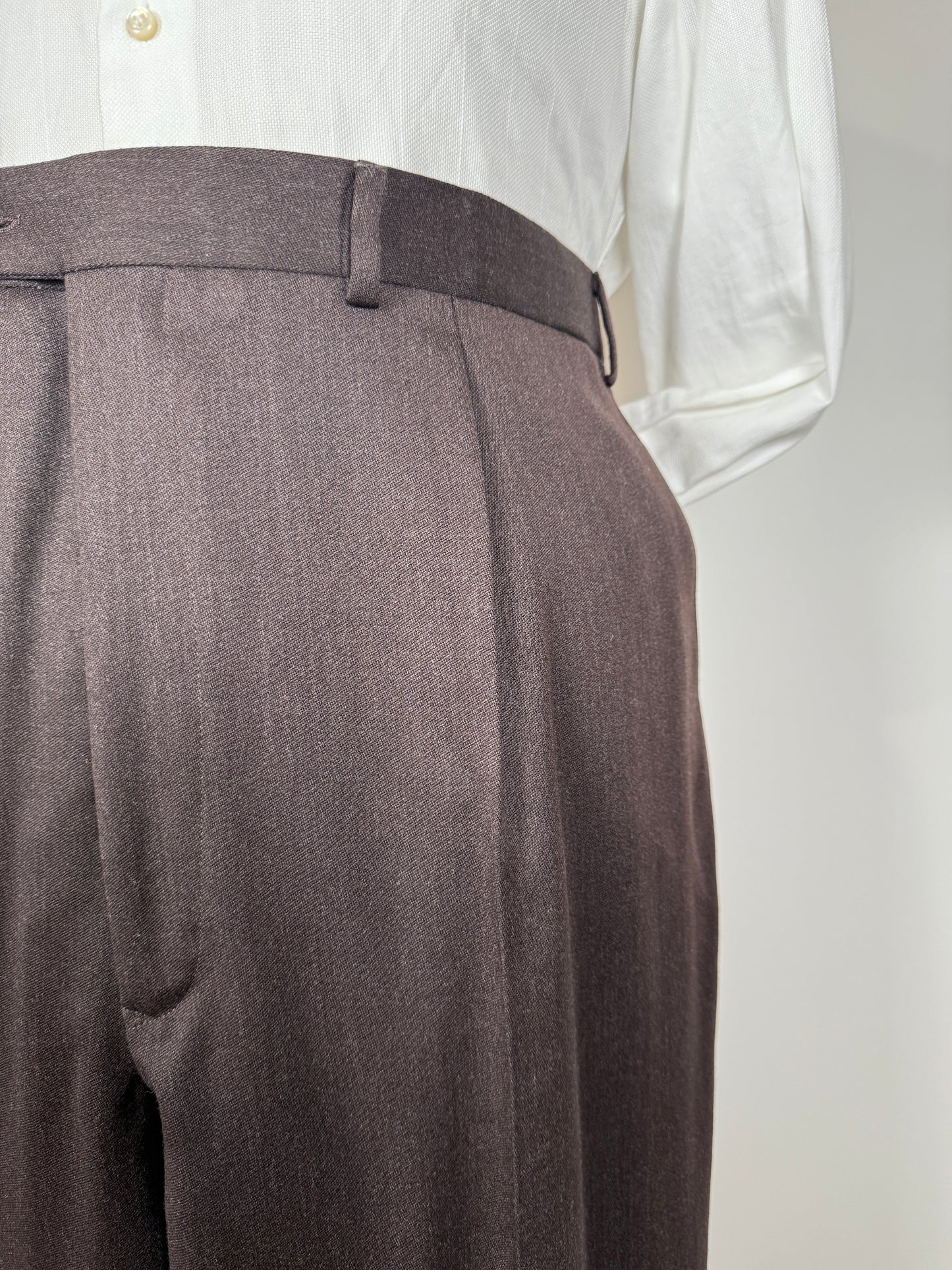 Completo anni ‘90 in flanella marrone (NOS) - tg. 58/60 drop basso