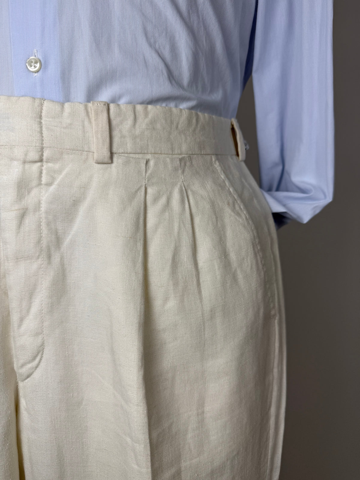 Pantaloni in lino bianco anni '70/'80 - tg. 48/50
