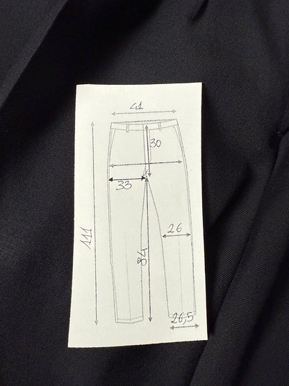 Pantaloni Ermenegildo Zegna anni ‘70/‘80 flanella pettinata blu - tg. 46/48