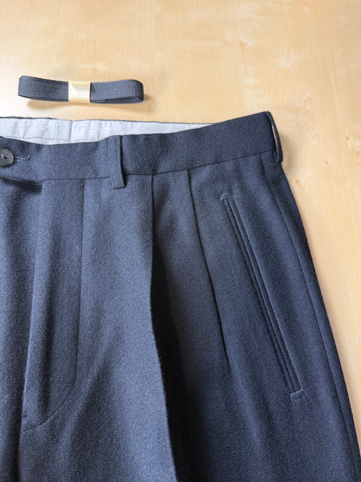 Pantaloni anni ‘80 flanella blu notte (NOS) - tg. 46