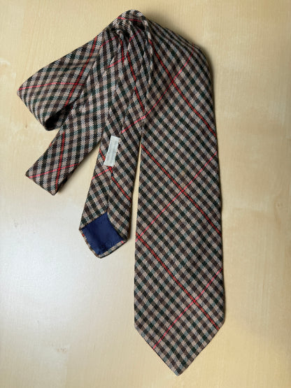 Cravatta check in cashmere e seta