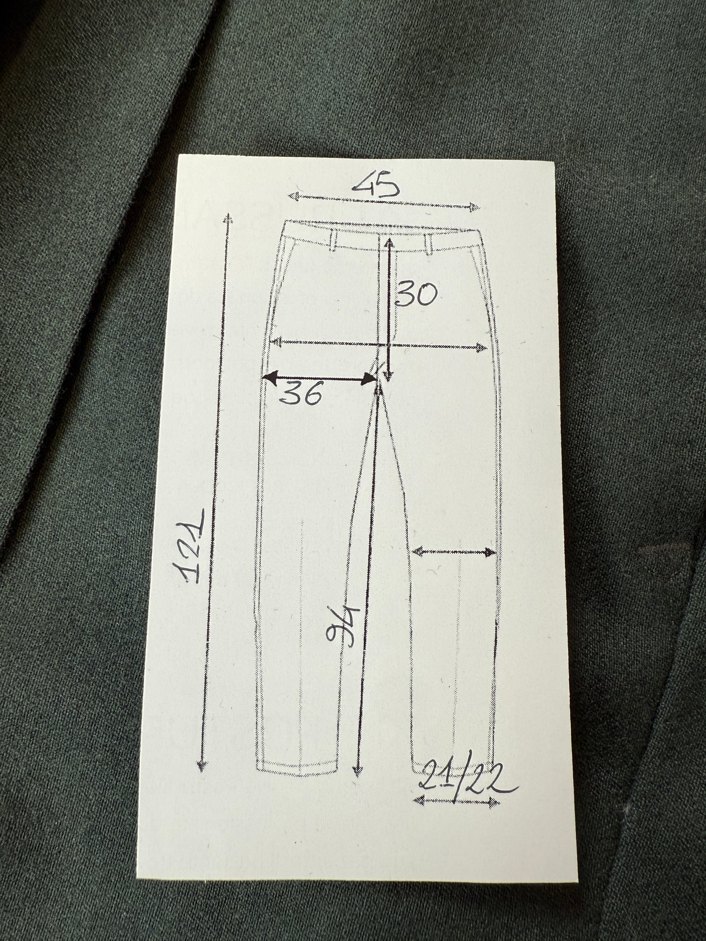 Pantalone anni ‘80 in flanella verde pino (NOS) - tg. 50