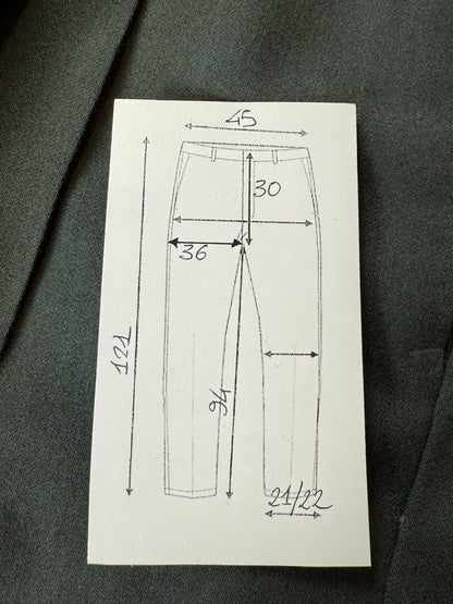 Pantalone anni ‘80 in flanella verde pino (NOS) - tg. 50