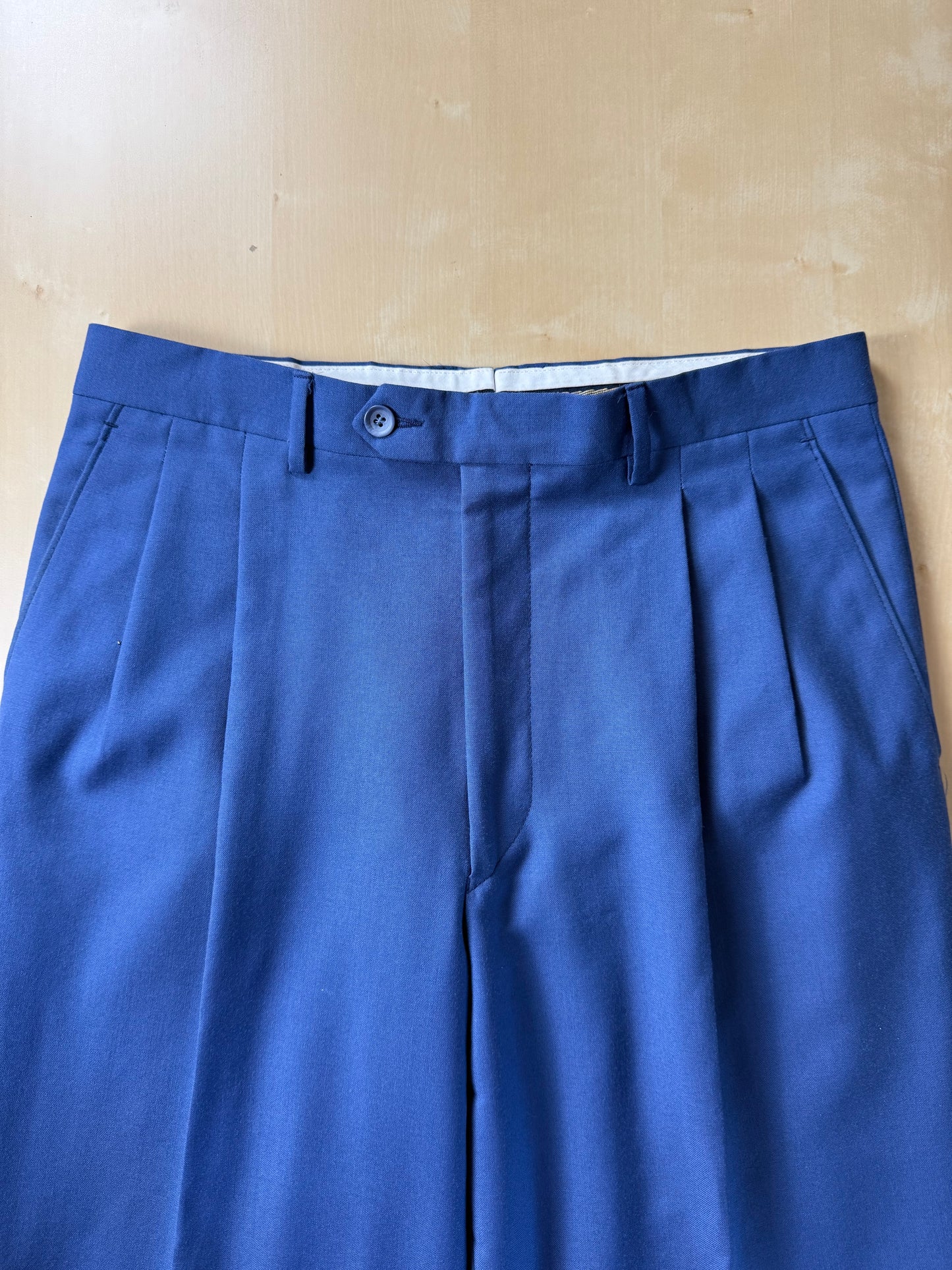 Completo anni '80 fresco lana bluette - tg. 52, pantaloni 48