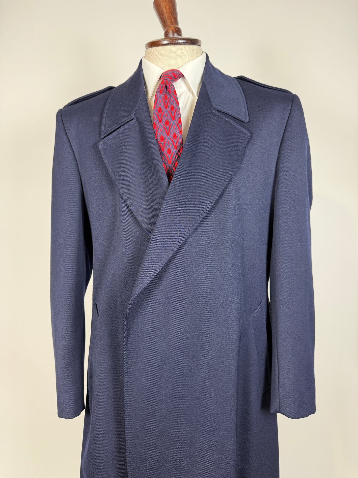 Soprabito anni ‘70 in lana pettinata blu - tg. 48-50