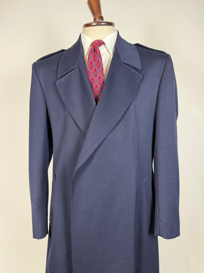 Soprabito anni ‘70 in lana pettinata blu - tg. 48-50