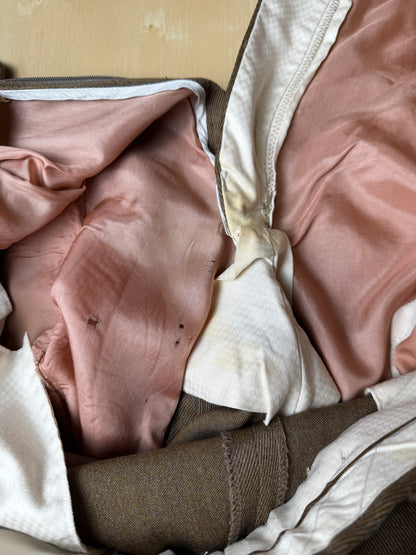 Pantaloni anni ‘80 in covert verde cachi - tg. 52