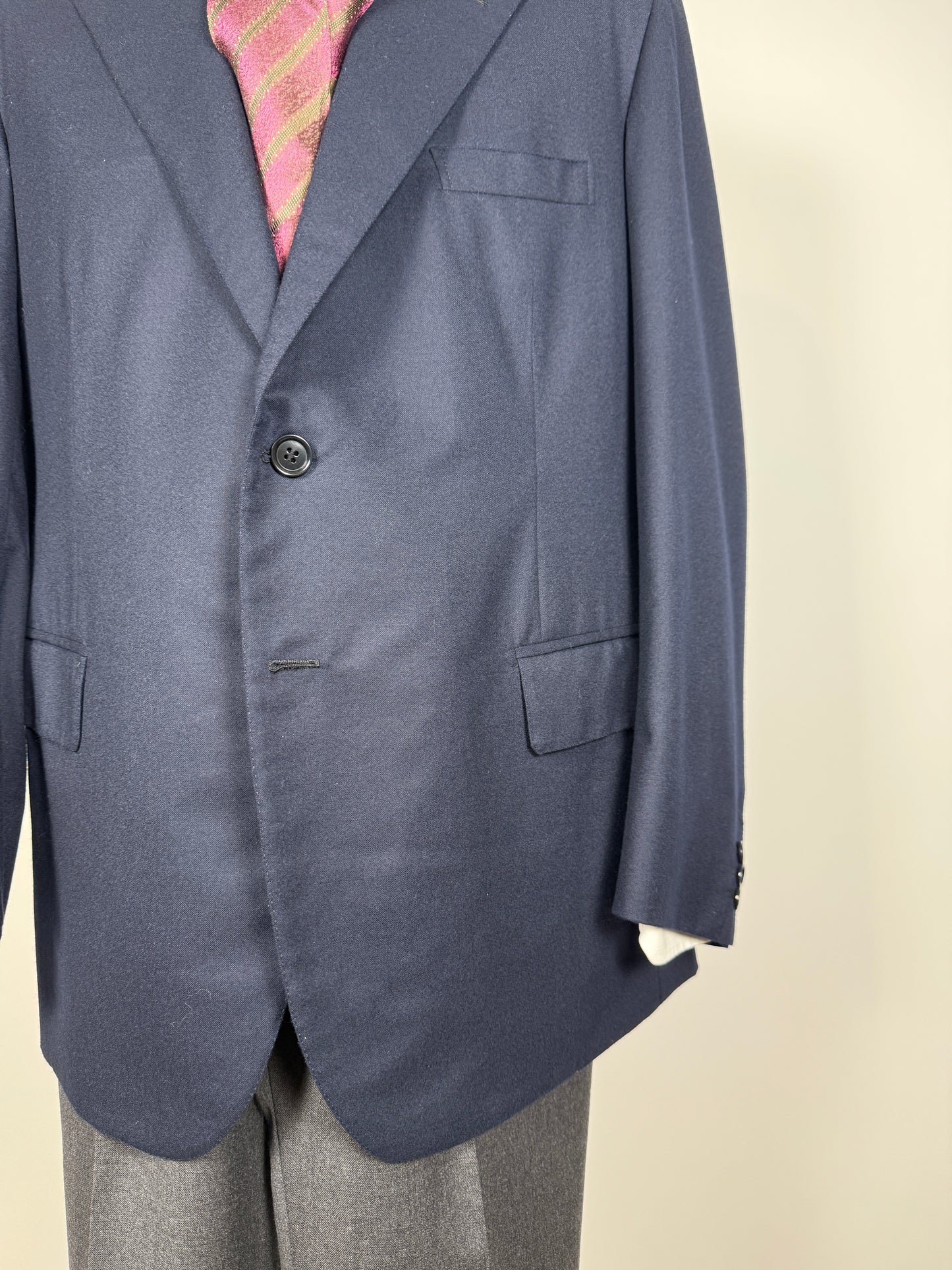 Giacca sartoriale in flanella blu - tg. 54/56 drop basso