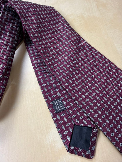 Cravatta bordeaux micro fantasia
