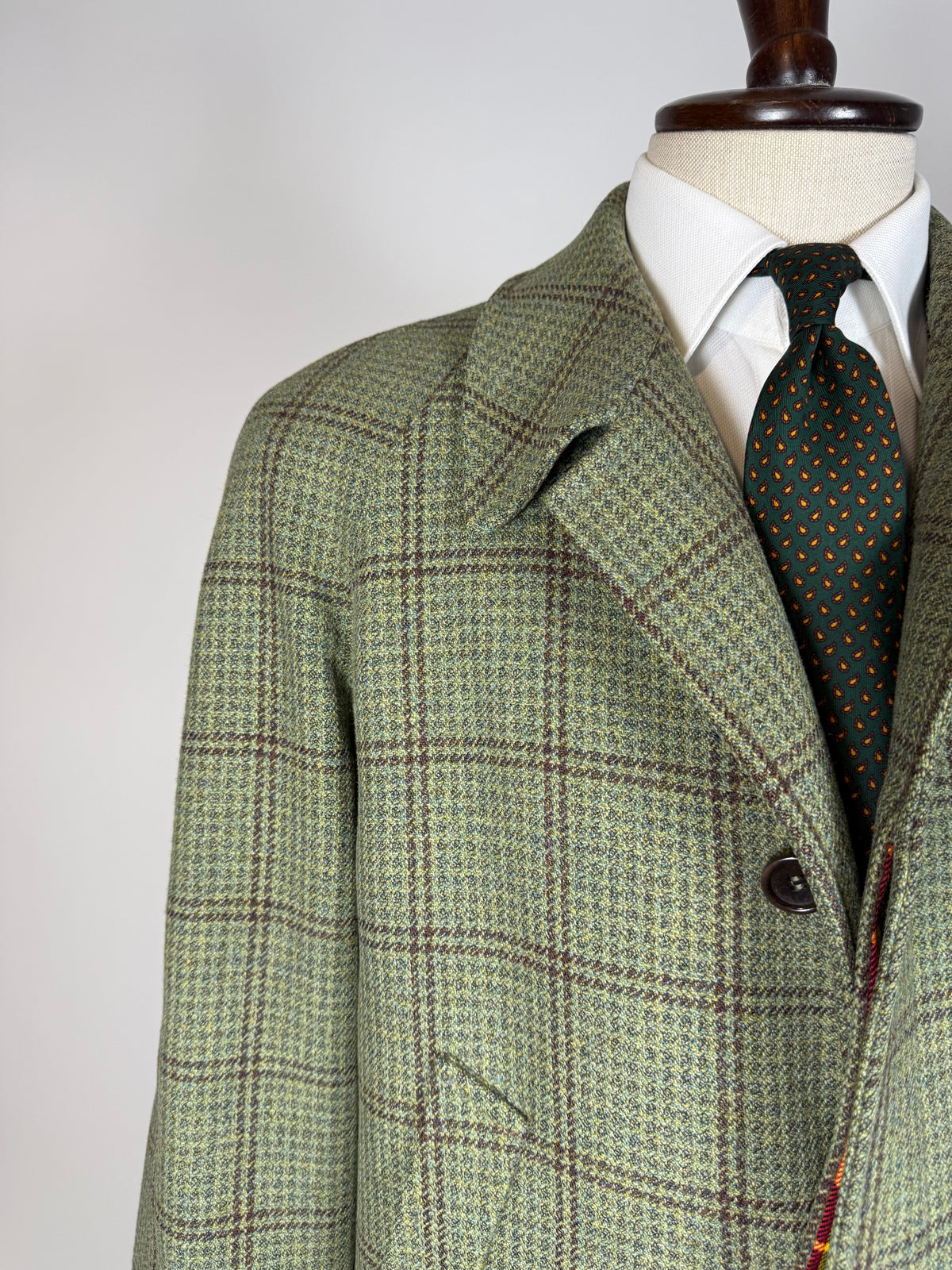 Cappotto raglan De Paz tweed verde cachi - tg. 54-56