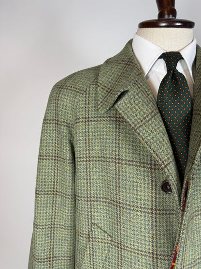 Cappotto raglan De Paz tweed verde cachi - tg. 54-56