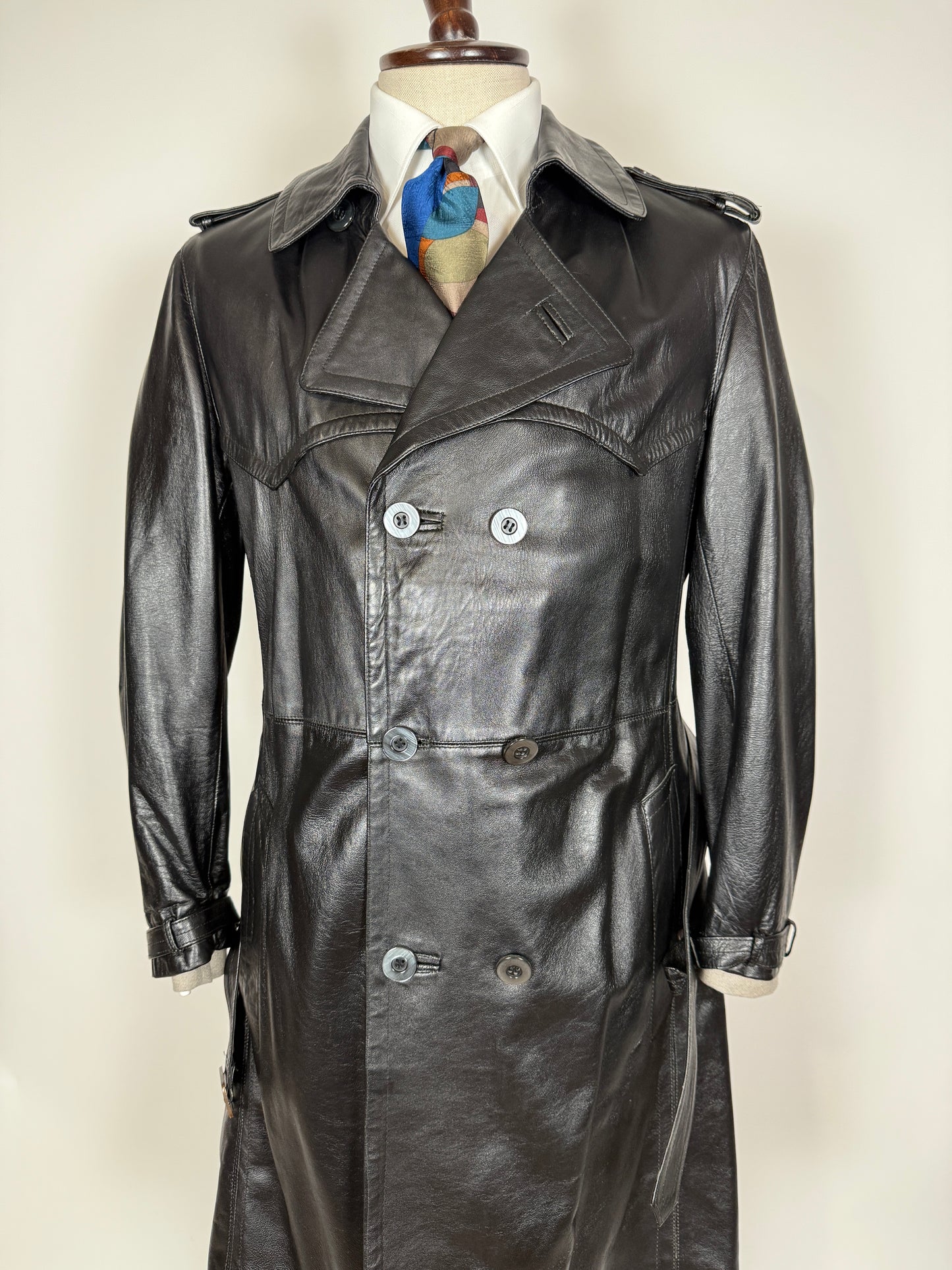 Trench anni ‘70 in pelle - tg. 44/46