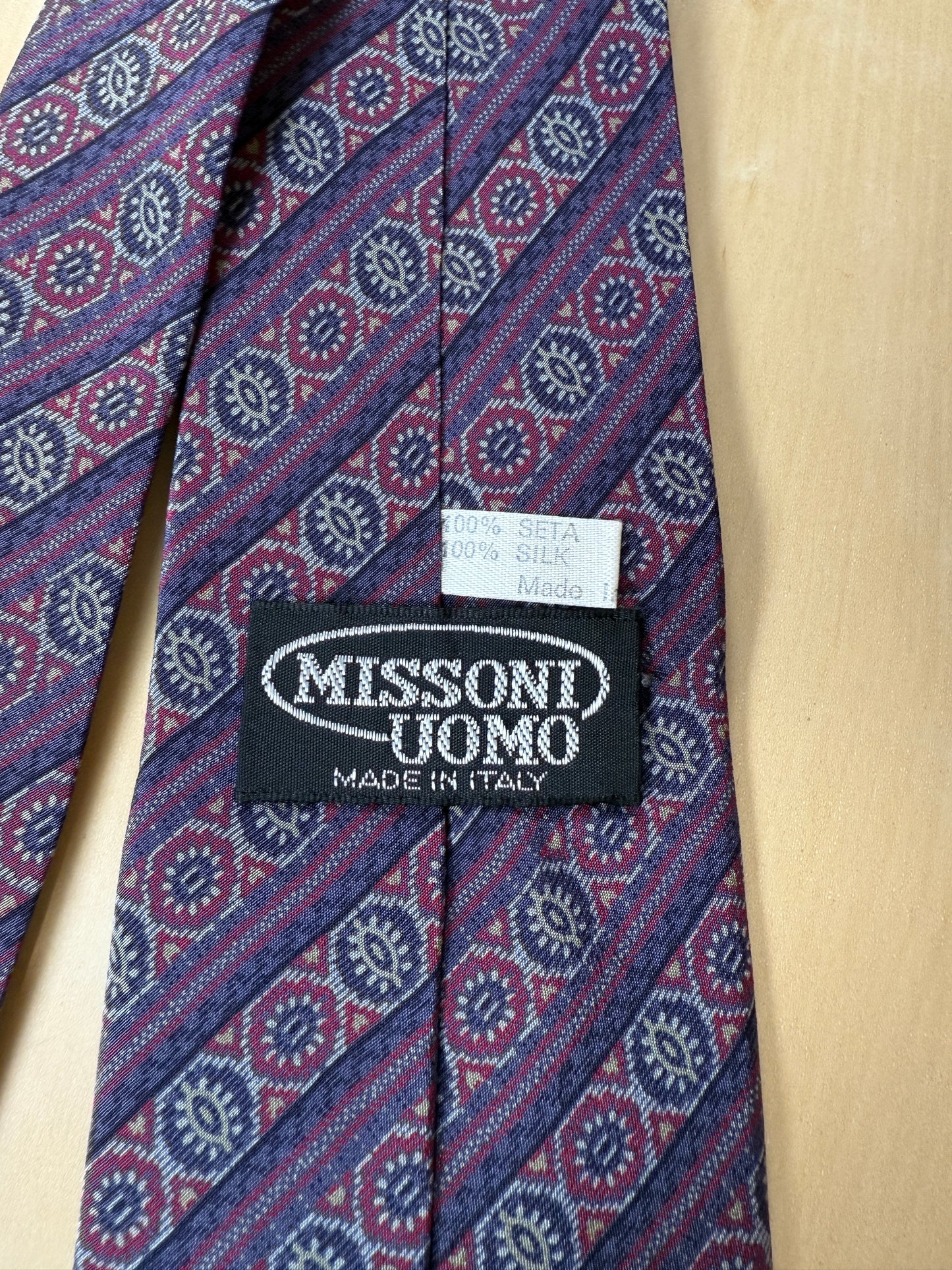 Cravatta Missoni geometrica viola lilla