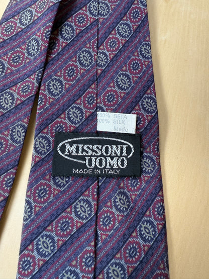 Cravatta Missoni geometrica viola lilla
