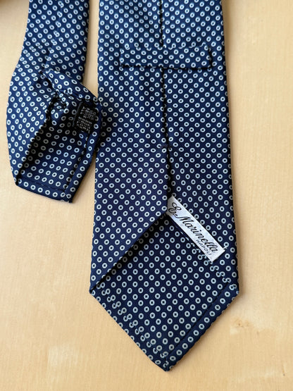 Cravatta Marinella navy micro fantasia cerchiolini