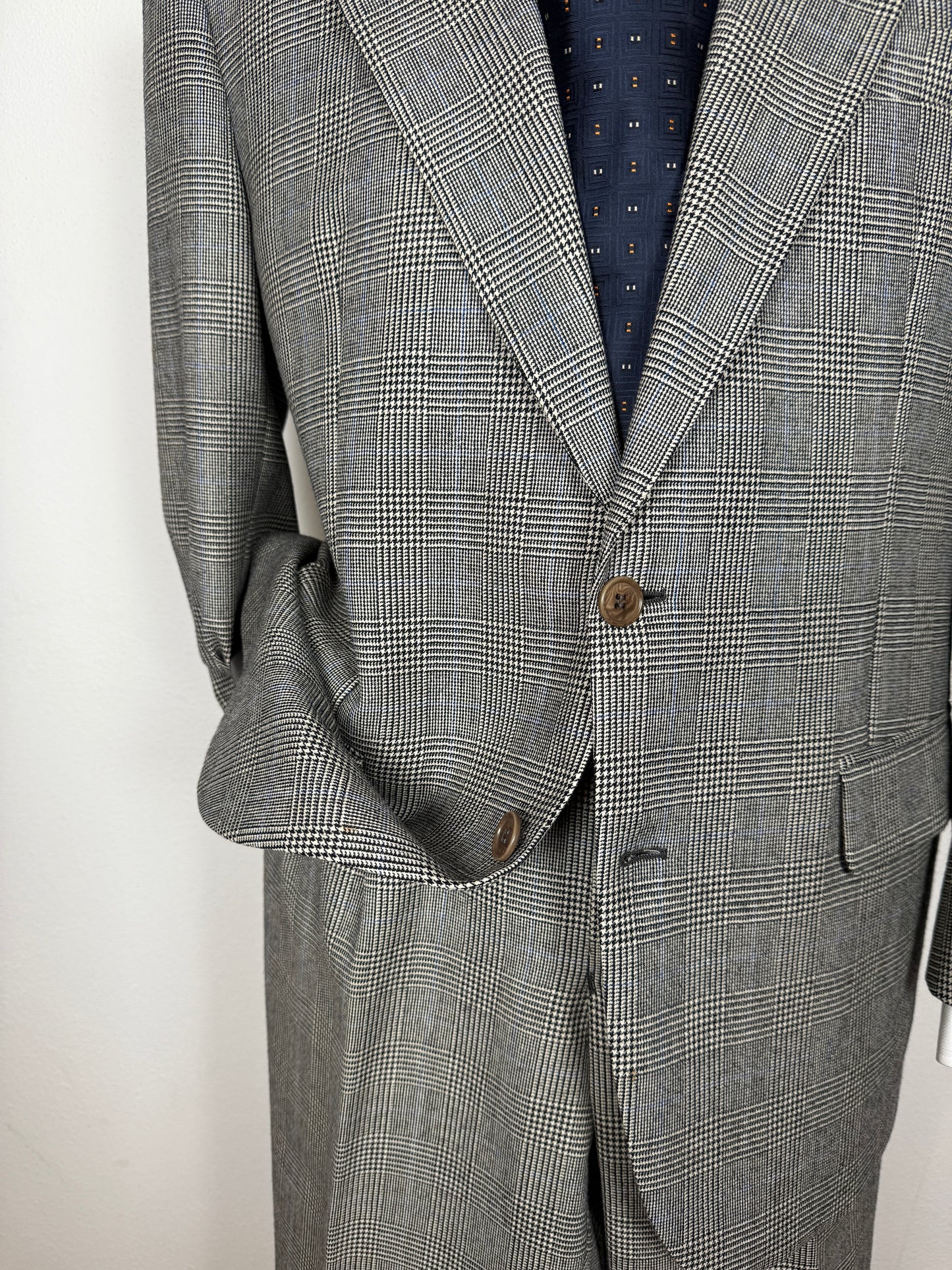 Completo anni ‘80 in flanella principe di Galles - tg. 50