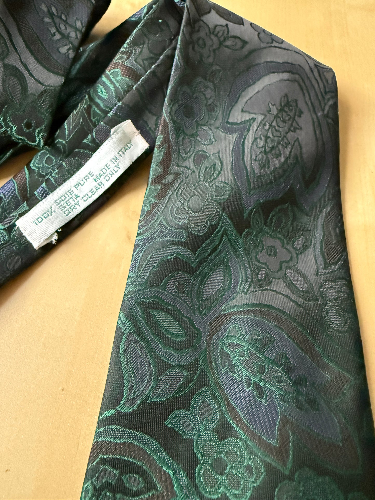 Cravatta verde floreale jacquard