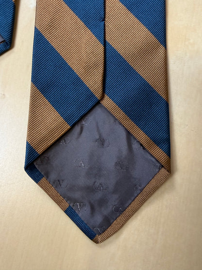 Cravatta Valentino righe blu e marrone
