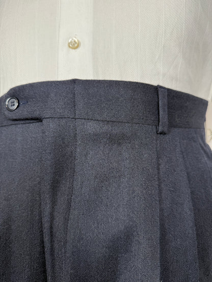 Pantaloni in flanella blu trama righe (NOS) - tg. 46/48