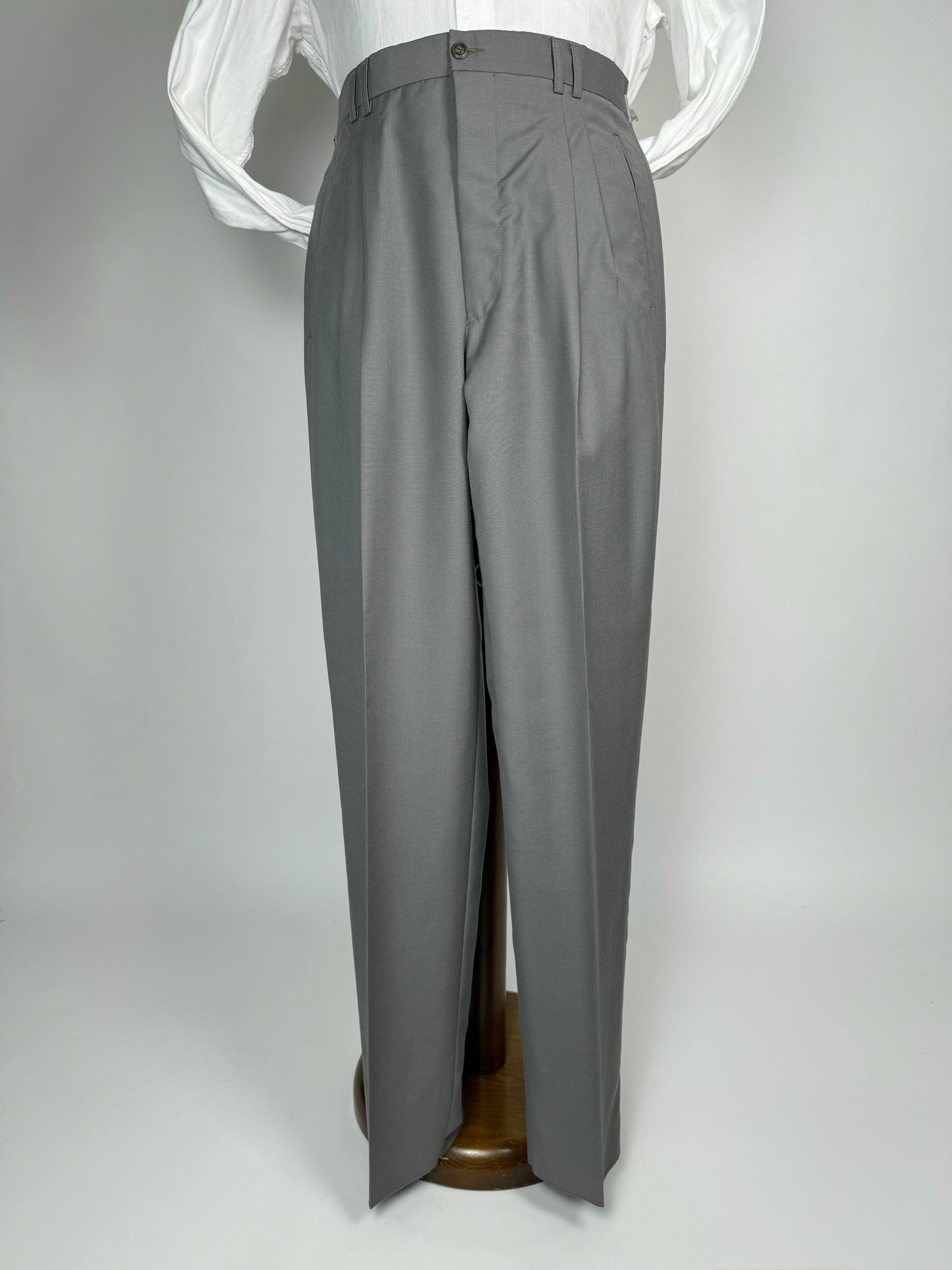 Pantaloni fresco lana verde-grigio anni '80 (NOS) - tg. 50