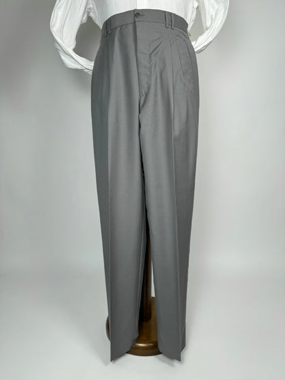 Pantaloni fresco lana verde-grigio anni '80 (NOS) - tg. 50