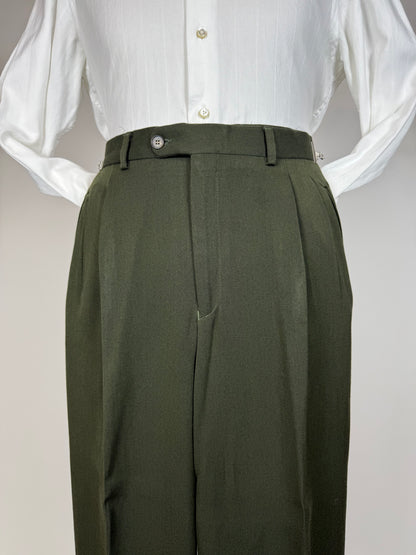Completo anni '80 misto lana verde - tg. 48 drop alto