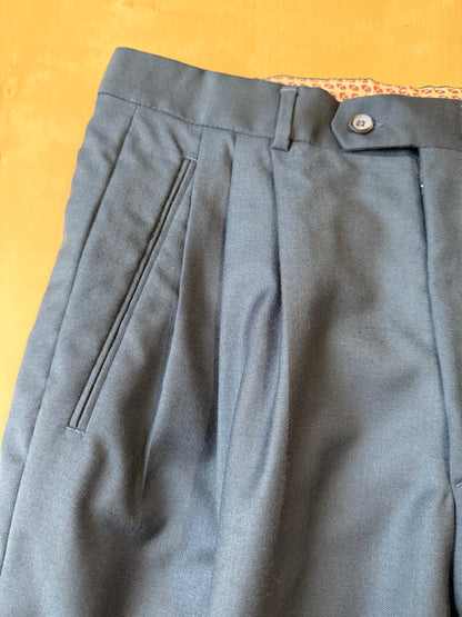 Pantalone anni ‘80 in fresco lana color petrolio (NOS) - tg. 46