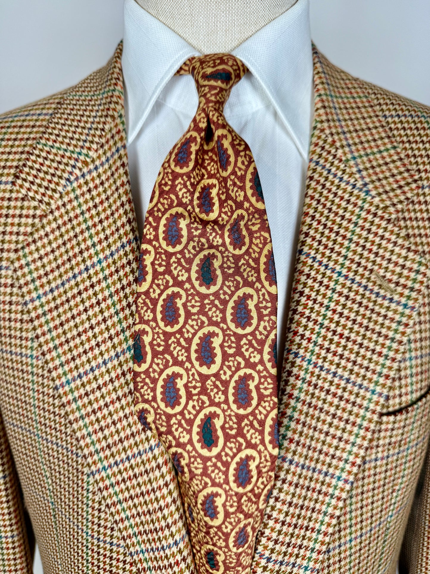 Cravatta Yves Saint Laurent paisley ruggine jacquard