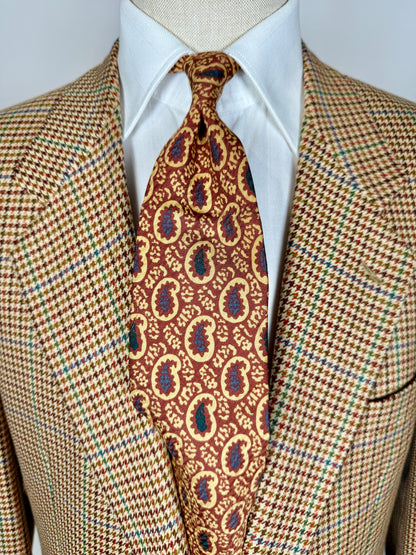 Cravatta Yves Saint Laurent paisley ruggine jacquard