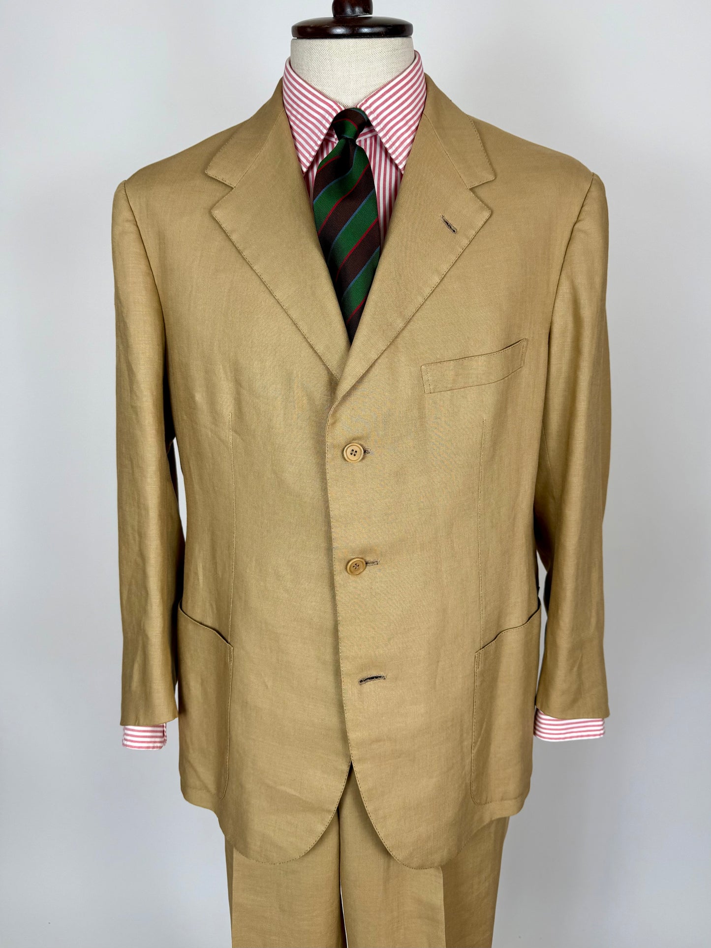 Completo sartoriale F. Di Marco lino irlandese beige - tg. 52 corta